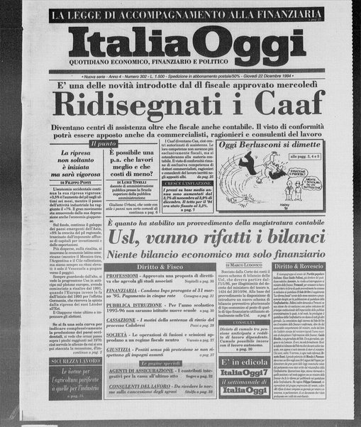 Italia oggi : quotidiano di economia finanza e politica